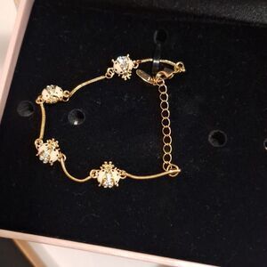 Ladybug Chain Bracelet 18K Gold Plated lucky bracelet white ladybugs